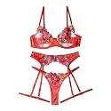 Lilosy Sexy Lingerie Set 3 Piece Women Outfit Bra and Panty