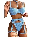Lilosy Sexy Lingerie Set 3 Piece Women with Garter Belt