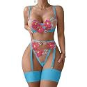 Lilosy Sexy Lingerie Set 3 Piece Women Outfit Bra and Panty