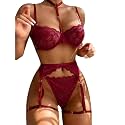 Lilosy Sexy Lingerie Set 3 Piece Women with Garter Belt