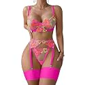 Lilosy Sexy Lingerie Set 3 Piece Women Outfit Bra and Panty