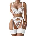 Lilosy Sexy Lingerie Set 3 Piece Women Outfit Bra and Panty