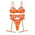Lilosy Sexy Lingerie Set 3 Piece Women Outfit Bra and Panty