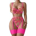 Lilosy Sexy Lingerie Set 3 Piece Women Outfit Bra and Panty
