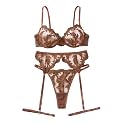 Lilosy Sexy Lingerie Set 3 Piece Women Outfit Bra and Panty
