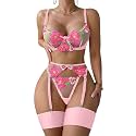 Lilosy Sexy Lingerie Set 3 Piece Women Outfit Bra and Panty