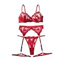 Lilosy Sexy Lingerie Set 3 Piece Women Outfit Bra and Panty