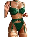 Lilosy Sexy Lingerie Set 3 Piece Women with Garter Belt