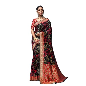 Lilots Womens Designer Banarasi Silk Jacquard Designer