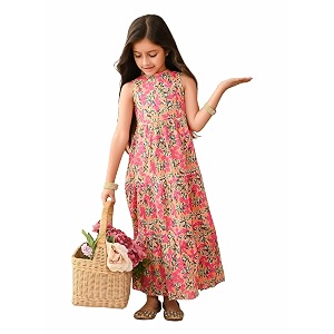 LILPICKS All Over Printed Sleeveless Ankle Length