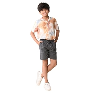 LILPICKS Boys Ombre Printed Shirt With Shorts