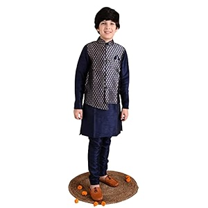 LILPICKS Boys Solid Kurta Pyjama Set with