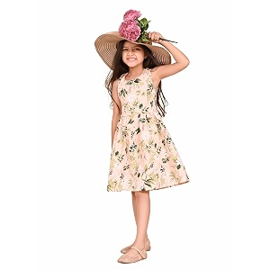 LILPICKS Floral Printed Sleeveless Criss Cross Back