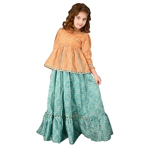 LILPICKS Girls Bandhani Printed Peplum Choli with