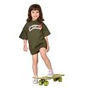 LILPICKS Girls Text Printed Oversized Tee with