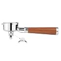 LILQ 54mm Spouted 3 Ears Portafilter Compatible with Breville Machines Stable Handle (Rosewood Flat, 54mm Double Spouts)