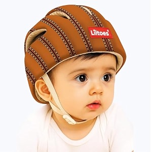 liltoes baby head protector for safety of kids 6m to 60m- baby safety helmet with proper air ventilation amp corner guard protection leatherite