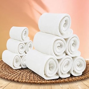 liltoes smartdry 5-layer booster pads for cloth diaper  high absorbent 5 layer washable and reusable  wet free booster inserts  the ultimate baby cloth diaper soaker inserts pack of 12