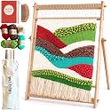 Lily & Oak Weaving Loom for Adults & Kids - Weaving Loom Kit | Beginner-Friendly Table Loom & Lap Loom with Yarn, Tools & Instructions | Wooden Loom for Multicraft Projects (19.6 x 15.8 inches)