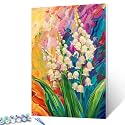 Lily of The Valley Paint by Numbers for Adults and Children,Flower DIY Acrylic Watercolor Painting by Numbers for Kids Beginners 16x20 inch Painting Craft On Canvas Home Decor(Without Frame)