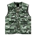 Lilychan Mens Utility Casual Fishing Vests Outdoor Vest Multi Pockets Cargo Vest Travel Hunting Camping Tactical Outerwear