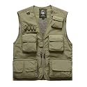 Lilychan Mens Utility Casual Fishing Vests Outdoor Vest Multi Pockets Cargo Vest Travel Hunting Camping Tactical Outerwear