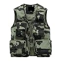 Lilychan Mens Utility Casual Fishing Vests Outdoor Vest Multi Pockets Cargo Vest Travel Hunting Camping Tactical Outerwear