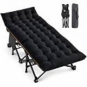LILYPELLE Folding Camping Cot, Extra Wide Heavy Duty Sleeping Cots with Pad