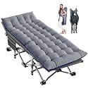 LILYPELLE Oversized XXL Folding Camping Cot, 78" L x 32" W x 18" H Heavy Duty Sleeping Cots with Carry Bag, Double Layer Oxford Portable Travel Camp Cots for Home, Office Nap and Outdoor Beach