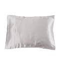 LilySilk 19 Momme 100% Mulberry Silk Pillowcase Travel Size, Silvergray, 14" x 20"