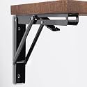 LIMBANI Brothers 40 CM - 16 INCH Folding Shelf Brackets, Heavy Duty Collapsible Shelf Bracket, Black DIY L Bracket for Workbench Folding Table Hinge, Max Load: 330lb, Pack of 2
