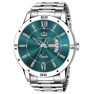 LIMESTONE Day and Date Functioning Steel Strap