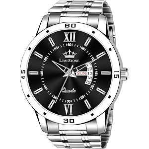 LIMESTONE Day and Date Functioning Steel Strap