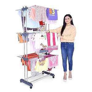 limetro steel stainless steel 3 layer cloth stand for drying clothes