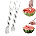limveso 2Pcs Stainless Steel 2-in-1 Watermelon Fork Slicer for Home Kitchen