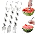 limveso 3Pcs Stainless Steel 2-in-1 Watermelon Fork Slicer for Home Kitchen