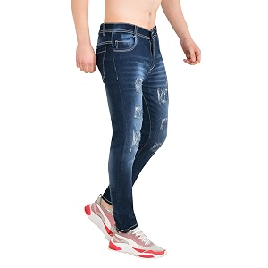 Linaria Fashionable Men Blue Rough Jeans
