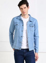 linaria Full Sleeve Solid Men Denim Jacket