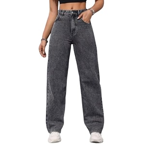 Linaria Womens High Waist Baggy Jeans Loose