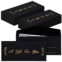 Lincia 200 Pcs Black Leaves Cash Envelopes, Kraft Cash Wedding Card