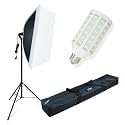 LINCO LED Softbox Photography Lighting Kit 20"x28" Professional Photography Studio Light Equipment with High Lumens Corn LED Bulb for Portraits Video Shooting AM289