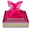 3 Set Gift Organizer Baskets, Wedding favour baskets, Dry fruit Gifting Box, Wedding Hamper Trays, Baby Shower Gift Packing (Baby Pink)