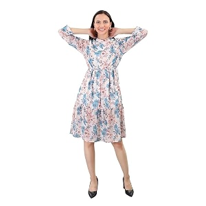 A-Line Floral Printed Fit Flared Western