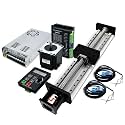 Linear Slide Table Kit-All-in-One CNC System with 57 Stepper Motor, DM556 Driver,Controller &amp; Proximity Sensors,Plug-and-Play DIY Robotics Solution for Automation (SFU1610 Motor kit, Effective 100mm)
