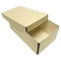 Lineco Archival Photo Card Box, Museum-Quality Storage, 4x6x12 Inch, Tan (Pack of 12)