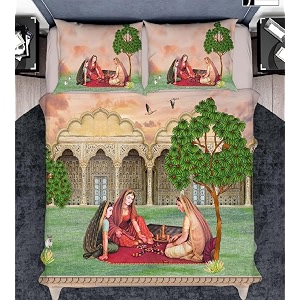 1 reversible comforter super king size108 x 108 both side same print 1 bedsheet king size 108  108 inches with 2 pillow cover comforter with bedsheet-multicolor