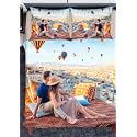 400 Tc Pure Cotton Super King Size Printed Flat Double Bedsheet with 2 Pillow Cover 108" x 108" Inches,Super King, Multicolor,(1 Double King Bedsheet and 2 Pillow Covers)