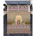 400 Tc Pure Cotton Super King Size Printed Flat Double Bedsheet with 2 Pillow Cover 108" x 108" Inches,Super King, Multicolor,(1 Double King Bedsheet and 2 Pillow Covers)