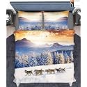 400 Tc Pure Cotton Super King Size Printed Flat Double Bedsheet with 2 Pillow Cover 108" x 108" Inches,Super King, Multicolor,(1 Double King Bedsheet and 2 Pillow Covers)