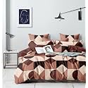 Glace Cotton Very Heavy Printed 1 Super King Size Elastic Fitted Bedsheet and 2 Pillow Covers, Size:108x108 Inch, Pack of 3-Multicolor